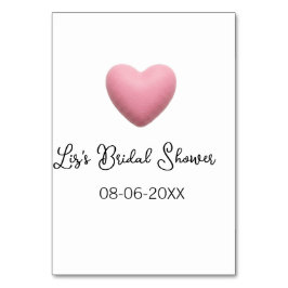 Tarjeta De Mesa Pink heart pastel retro bridal shower date boho te