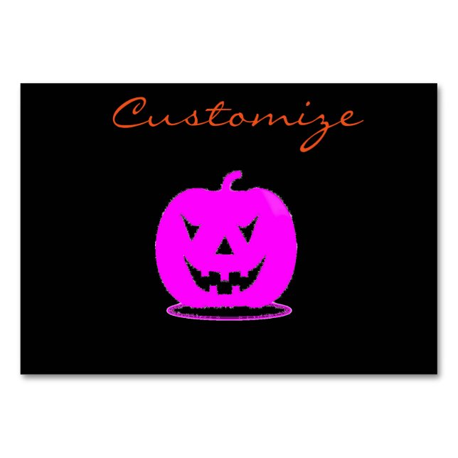 Tarjeta De Mesa Pink Jack o'lantern Halloween Thunder_Cove (Anverso)
