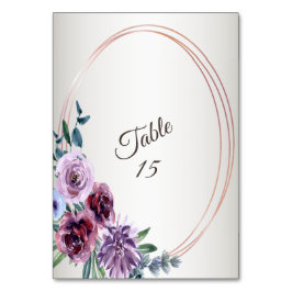 Tarjeta De Mesa Pink Red Floral Geometric Watercolor Wedding Party