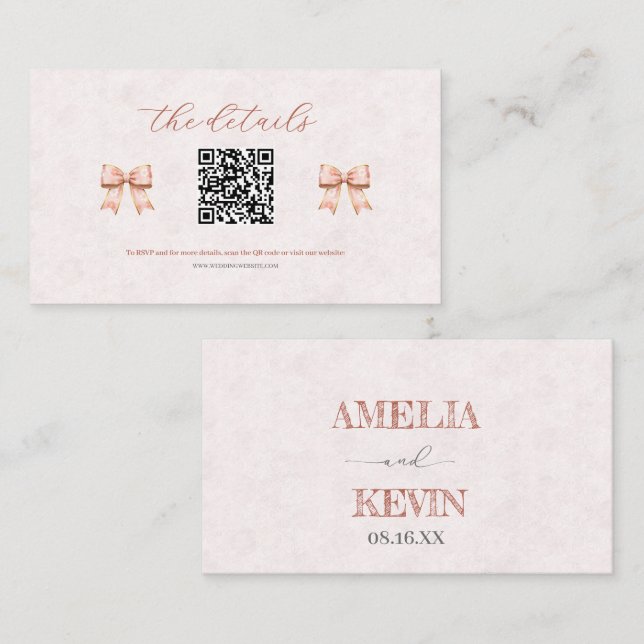 Tarjeta De Mesa Pink Sakura Ribbon – Japanese-Inspired (Anverso / Reverso)