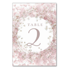 Tarjeta De Mesa pink white baby's breath flowers table 2