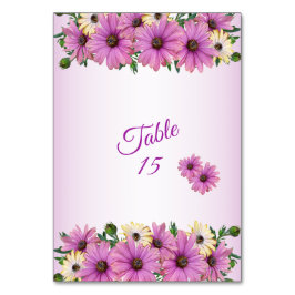 Tarjeta De Mesa Pink Yellow Floral Rustic Elegant Wedding Party