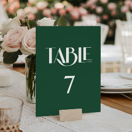 Tarjeta De Mesa Pino profundo y serif decorativo blanco