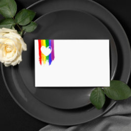 Tarjeta De Mesa Pintura arcoiris sacude a Boda gay cardíaco