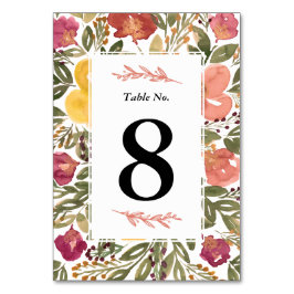 Tarjeta De Mesa Pintura botánica de florecimiento