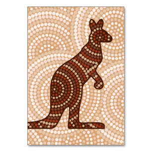 Tarjeta De Mesa Pintura de punto canguro aborigen