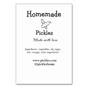 Tarjeta De Mesa Piquetes caseros hechos con amor agregar sitio web
