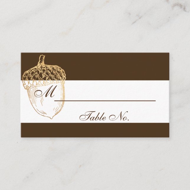Tarjeta De Mesa PixDezines Acorns/Faux Gold/Place Cards (Anverso)