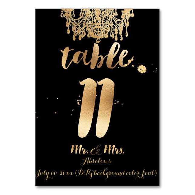 Tarjeta De Mesa PixDezines Chandelier/Faux Gold/cuadro 11 (Anverso)