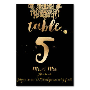 Tarjeta De Mesa PixDezines Chandelier/Faux Gold/tabla 5