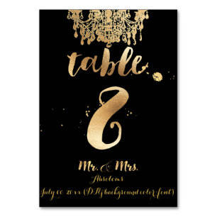 Tarjeta De Mesa PixDezines Chandelier/Faux Gold/tabla 8
