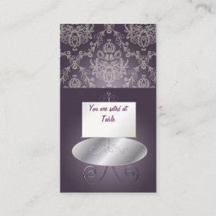 Tarjeta De Mesa PixDezines Dolcè Damask/plum+marfil
