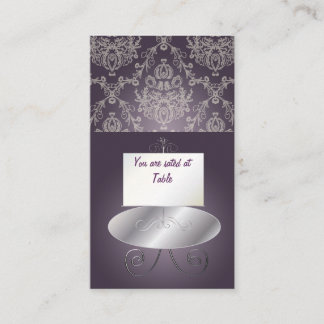 Tarjeta De Mesa PixDezines Dolcè Damask/plum+marfil