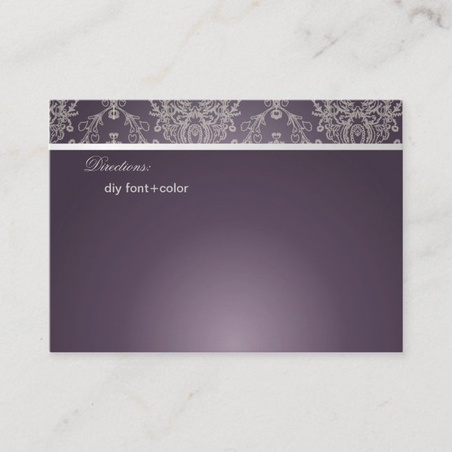 Tarjeta De Mesa PixDezines Dolcè Damask/plum+marfil (Anverso)