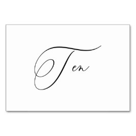 Tarjeta De Mesa PixDezines Elegante Caligrafía Romántica Diez 10