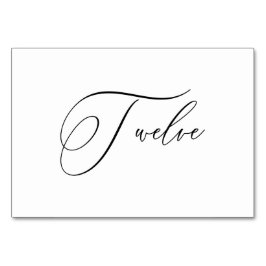 Tarjeta De Mesa PixDezines Elegante Caligrafía Romántica Doce 12