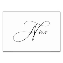 Tarjeta De Mesa PixDezines Elegante Caligrafía Romántica Nueve 9