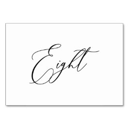 Tarjeta De Mesa PixDezines Elegante Caligrafía Romántica Ocho 8