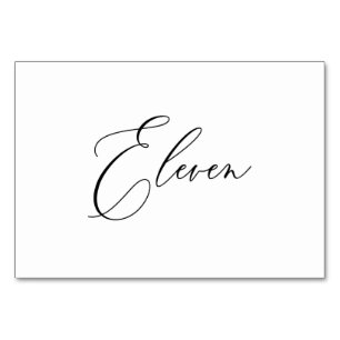 Tarjeta De Mesa PixDezines Elegante Caligrafía Romántica Once 11