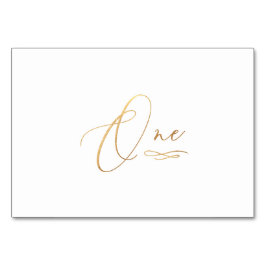 Tarjeta De Mesa PixDezines Falso Oro Caligrafía Romántica Uno 1