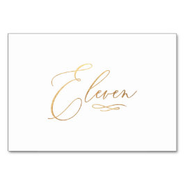Tarjeta De Mesa PixDezines Falso Oro Romántico Caligrafía Once