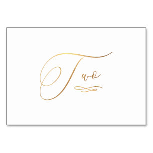 Tarjeta De Mesa PixDezines Faux Gold Caligrafía romántica 2