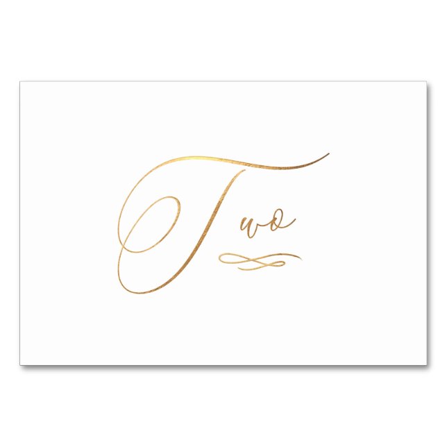 Tarjeta De Mesa PixDezines Faux Gold Caligrafía Romántica Dos 2 (Anverso)