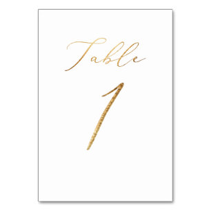Tarjeta De Mesa PixDezines Faux Gold Elegant Caligrafía No 1+
