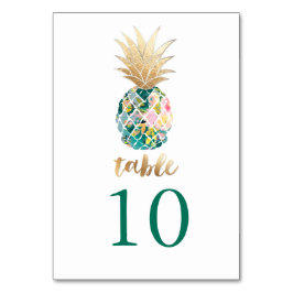 Tarjeta De Mesa PixDezines Faux Gold Pineapples/tarjetas de mesa