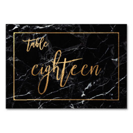 Tarjeta De Mesa PixDezines Faux Gold/Table No1-18/Black Marble