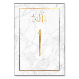 Tarjeta De Mesa PixDezines Faux Gold/Table no 1+/Marble
