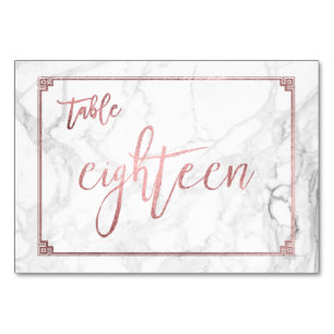 Tarjeta De Mesa PixDezines Faux Rosa Gold/Tabla No1-18/Mármol