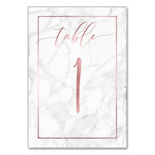 Tarjeta De Mesa PixDezines Faux Rosa Gold/Table no 1+/Marble