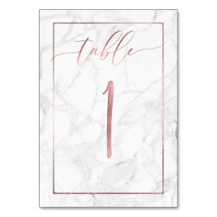 Tarjeta De Mesa PixDezines Faux Rosa Gold/Table no 1+/Marble