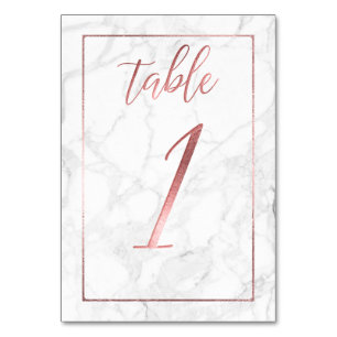 Tarjeta De Mesa PixDezines Faux Rosa Gold/Table no 1+/Marble