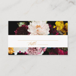 Tarjeta De Mesa PixDezines Flores Oscuras para Bodas y Fiestas