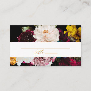 Tarjeta De Mesa PixDezines Flores Oscuras para Bodas y Fiestas