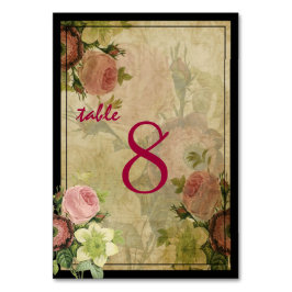 Tarjeta De Mesa PixDezines Rosas Vintage de cabaña/No de tabla.