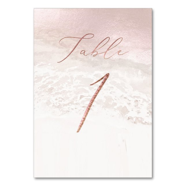 Tarjeta De Mesa PixDezines Rubor Coastal Elegant Calligraphy No 1+ (Anverso)