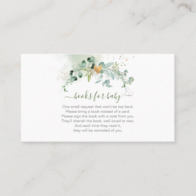 Tarjeta De Mesa PixDezines Solicitud de Libro Watercolor Eucalyptu (Anverso)