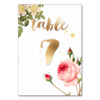 Tarjeta De Mesa PixDezines Tabla 7/Rosas/Redoute