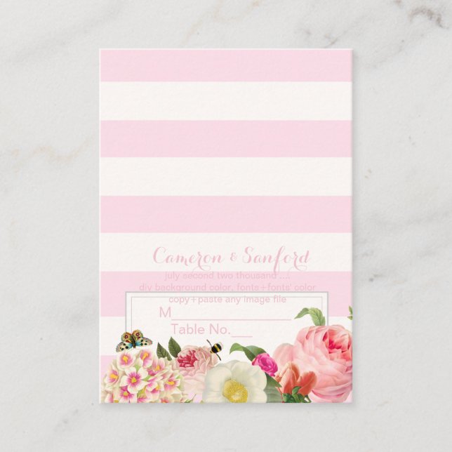 Tarjeta De Mesa PixDezines vintage primrose/place cards (Anverso)