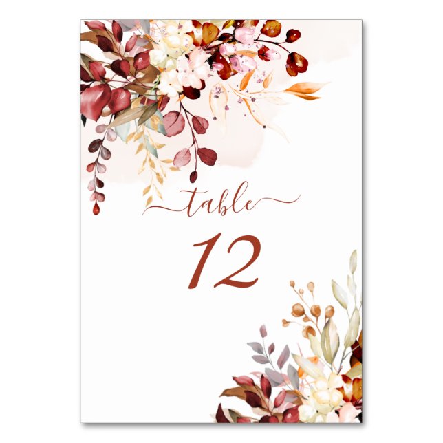 Tarjeta De Mesa PixDezines Watercolor Gum Eucalyptus (Anverso)