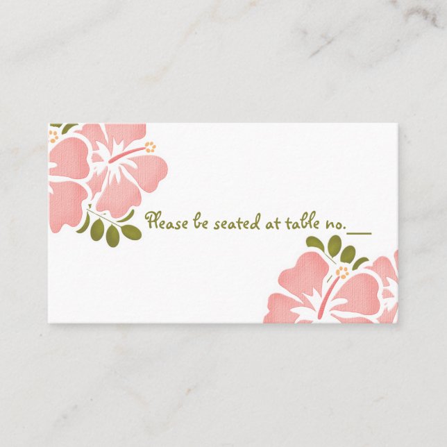 Tarjeta De Mesa Pizarras de mesa Boda Hibiscus Pink (Anverso)