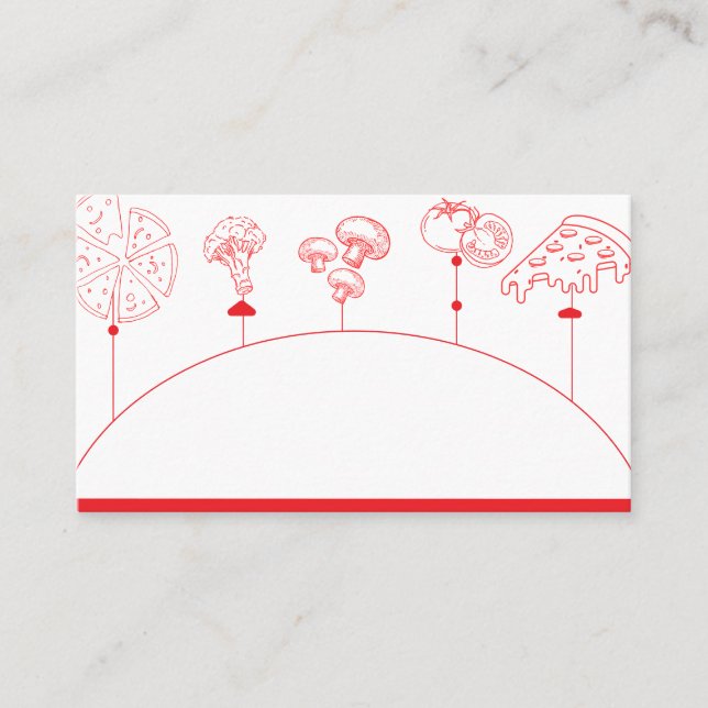 Tarjeta De Mesa Pizza entrega especial en blanco (Anverso)