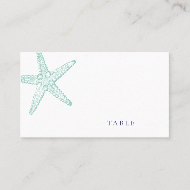 Tarjeta De Mesa Placa de estrella azul turquesa (Anverso)