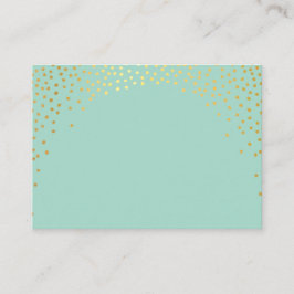 Tarjeta De Mesa PLACE CARDS mini spot confetti oro menta