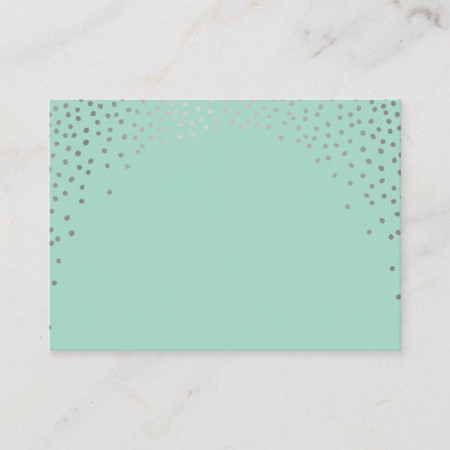 Tarjeta De Mesa PLACE CARDS mini spot confetti plata menta (Anverso)