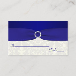 Tarjeta De Mesa Placecards Blue and Ivory Damask