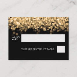 Tarjeta De Mesa Placecards boda Luces de oro